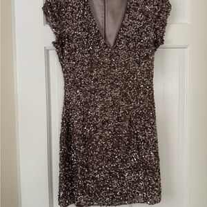 Elegant Sequin V-Neck Dress